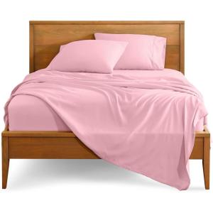 imageBare Home Split Head Flex King Sheet Set  1800 UltraSoft Microfiber Bed Sheets  Double Brushed  Deep Pockets  Easy Fit  4 Piece Set  FlexTop Bedding Sheets Grey37  Light Pink