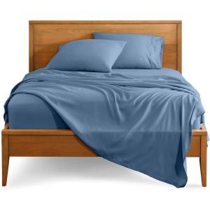 imageBare Home Split Head Flex King Sheet Set  1800 UltraSoft Microfiber Bed Sheets  Double Brushed  Deep Pockets  Easy Fit  4 Piece Set  FlexTop Bedding Sheets Grey21  Coronet Blue