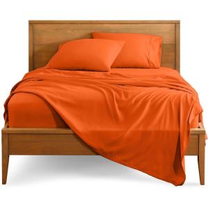 imageBare Home Split Head Flex King Sheet Set  1800 UltraSoft Microfiber Bed Sheets  Double Brushed  Deep Pockets  Easy Fit  4 Piece Set  FlexTop Bedding Sheets Grey43  Orange