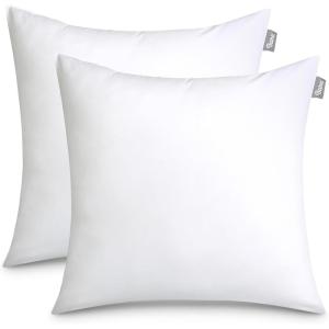 imageBare Home Bedding Throw Pillows Insert  17 x 17 Inches  Decorative Bed and Couch Pillow Pack of 2 WhiteWhite