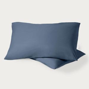 imageBare Home 100 Organic Cotton StandardQueen Pillowcase Set  Crisp Percale Weave  Pillowcases 2 Pack  Lightweight ampamp Breathable Standard Pillowcase Set of 2 Winter Blue05  Bering Sea