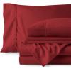 image:imageBare Home Bedding Bundle  6 Piece Microfiber Sheet Set with 4 Pillowcases Full XL Red