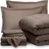 image:imageBare Home Queen Sheet Set  1800 UltraSoft Microfiber Bed Sheets  Comforter Set  All Season Taupe