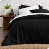 image:imageBare Home Sandwashed Sheet Set with Microfiber Duvet Cover Set Bundle Twin XL Black