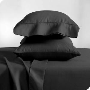 image:imageBare Home Microfiber Fitted Sheet with Pillowcase Set Bundle Twin XL Black