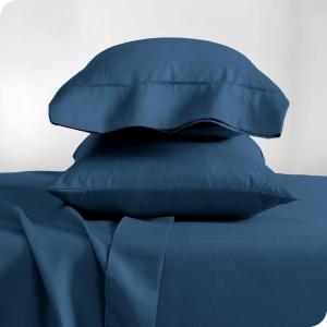 image:imageBare Home Microfiber Fitted Sheet with Pillowcase Set Bundle Twin XL Dark Blue
