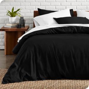 image:imageBare Home Sandwashed Sheet Set with Microfiber Duvet Cover Set Bundle Twin XL Black