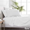 image:imageBare Home Bedding Bundle  7 Piece Microfiber Sheet Set with 4 Pillowcases Split King Cool White