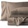 image:imageBare Home Bedding Bundle  4 Piece Microfiber Sheet Set with 2 Pillowcases Twin XL Taupe