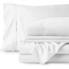image:imageBare Home Bedding Bundle  7 Piece Microfiber Sheet Set with 4 Pillowcases Split King Cool White
