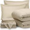 image:imageBare Home Queen Sheet Set  1800 UltraSoft Microfiber Bed Sheets Queen Sand  Comforter Set  All Season Queen Sand
