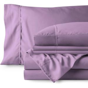 image:imageBare Home Bedding Bundle  6 Piece Microfiber Sheet Set with 4 Pillowcases Queen Lavender