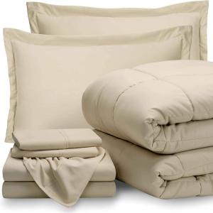 image:imageBare Home Queen Sheet Set  1800 UltraSoft Microfiber Bed Sheets Queen Sand  Comforter Set  All Season Queen Sand