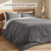 image:imageBare Home 100 Organic Cotton Full Duvet Cover Set  Crisp Percale Weave  Lightweight amp Breathable  Cooling Duvet Cover Set Full White02  Grey No Comforter