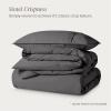 image:imageBare Home 100 Organic Cotton Full Duvet Cover Set  Crisp Percale Weave  Lightweight amp Breathable  Cooling Duvet Cover Set Full White02  Grey No Comforter
