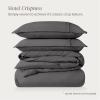 image:imageBare Home 100 Organic Cotton Full Duvet Cover Set  Crisp Percale Weave  Lightweight amp Breathable  Cooling Duvet Cover Set Full White02  Grey No Comforter