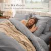 image:imageBare Home 100 Organic Cotton Full Duvet Cover Set  Crisp Percale Weave  Lightweight amp Breathable  Cooling Duvet Cover Set Full White03  Light Grey No Comforter