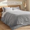 image:imageBare Home 100 Organic Cotton Full Duvet Cover Set  Crisp Percale Weave  Lightweight amp Breathable  Cooling Duvet Cover Set Full White03  Light Grey No Comforter
