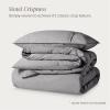image:imageBare Home 100 Organic Cotton Full Duvet Cover Set  Crisp Percale Weave  Lightweight amp Breathable  Cooling Duvet Cover Set Full White03  Light Grey No Comforter