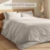 image:imageBare Home 100 Organic Cotton Full Duvet Cover Set  Crisp Percale Weave  Lightweight amp Breathable  Cooling Duvet Cover Set Full White04  French Beige No Comforter