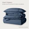 image:imageBare Home 100 Organic Cotton Full Duvet Cover Set  Crisp Percale Weave  Lightweight amp Breathable  Cooling Duvet Cover Set Full White06  Bering Sea No Comforter