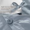 image:imageBare Home 100 Organic Cotton Full Duvet Cover Set  Crisp Percale Weave  Lightweight amp Breathable  Cooling Duvet Cover Set Full White07  Dusty Blue No Comforter