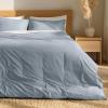 image:imageBare Home 100 Organic Cotton Full Duvet Cover Set  Crisp Percale Weave  Lightweight amp Breathable  Cooling Duvet Cover Set Full White07  Dusty Blue No Comforter