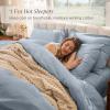 image:imageBare Home 100 Organic Cotton Full Duvet Cover Set  Crisp Percale Weave  Lightweight amp Breathable  Cooling Duvet Cover Set Full White07  Dusty Blue No Comforter