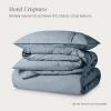 image:imageBare Home 100 Organic Cotton Full Duvet Cover Set  Crisp Percale Weave  Lightweight amp Breathable  Cooling Duvet Cover Set Full White07  Dusty Blue No Comforter