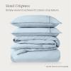 image:imageBare Home 100 Organic Cotton Full Duvet Cover Set  Crisp Percale Weave  Lightweight amp Breathable  Cooling Duvet Cover Set Full White08  Winter Blue No Comforter
