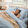 image:imageBare Home 100 Organic Cotton Full Duvet Cover Set  Crisp Percale Weave  Lightweight amp Breathable  Cooling Duvet Cover Set Full White08  Winter Blue No Comforter