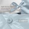 image:imageBare Home 100 Organic Cotton Full Duvet Cover Set  Crisp Percale Weave  Lightweight amp Breathable  Cooling Duvet Cover Set Full White08  Winter Blue No Comforter