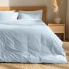 image:imageBare Home 100 Organic Cotton Full Duvet Cover Set  Crisp Percale Weave  Lightweight amp Breathable  Cooling Duvet Cover Set Full White08  Winter Blue No Comforter