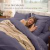 image:imageBare Home 100 Organic Cotton Full Duvet Cover Set  Crisp Percale Weave  Lightweight amp Breathable  Cooling Duvet Cover Set Full White10  Dusty Purple No Comforter