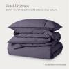 image:imageBare Home 100 Organic Cotton Full Duvet Cover Set  Crisp Percale Weave  Lightweight amp Breathable  Cooling Duvet Cover Set Full White10  Dusty Purple No Comforter