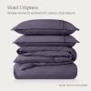 image:imageBare Home 100 Organic Cotton Full Duvet Cover Set  Crisp Percale Weave  Lightweight amp Breathable  Cooling Duvet Cover Set Full White10  Dusty Purple No Comforter