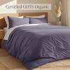 image:imageBare Home 100 Organic Cotton Full Duvet Cover Set  Crisp Percale Weave  Lightweight amp Breathable  Cooling Duvet Cover Set Full White10  Dusty Purple No Comforter