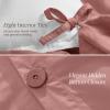image:imageBare Home 100 Organic Cotton Full Duvet Cover Set  Crisp Percale Weave  Lightweight amp Breathable  Cooling Duvet Cover Set Full White11  Dusty Rose No Comforter
