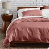 image:imageBare Home 100 Organic Cotton Full Duvet Cover Set  Crisp Percale Weave  Lightweight amp Breathable  Cooling Duvet Cover Set Full White11  Dusty Rose No Comforter
