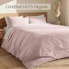 image:imageBare Home 100 Organic Cotton Full Duvet Cover Set  Crisp Percale Weave  Lightweight amp Breathable  Cooling Duvet Cover Set Full White12  Dusty Pink No Comforter
