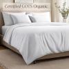 image:imageBare Home 100 Organic Cotton Sateen Duvet Cover Set  Full  400 Thread Count  Smooth Sateen Weave  Warm amp Luxurious  Duvet Cover Full Bering Sea01  White No Comforter