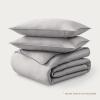 image:imageBare Home 100 Organic Cotton Sateen Duvet Cover Set  Full  400 Thread Count  Smooth Sateen Weave  Warm amp Luxurious  Duvet Cover Full Bering Sea02  Light Grey No Comforter