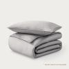 image:imageBare Home 100 Organic Cotton Sateen Duvet Cover Set  Full  400 Thread Count  Smooth Sateen Weave  Warm amp Luxurious  Duvet Cover Full Bering Sea02  Light Grey No Comforter