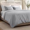 image:imageBare Home 100 Organic Cotton Sateen Duvet Cover Set  Full  400 Thread Count  Smooth Sateen Weave  Warm amp Luxurious  Duvet Cover Full Bering Sea02  Light Grey No Comforter