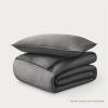 image:imageBare Home 100 Organic Cotton Sateen Duvet Cover Set  Full  400 Thread Count  Smooth Sateen Weave  Warm amp Luxurious  Duvet Cover Full Bering Sea03  Grey No Comforter