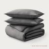 image:imageBare Home 100 Organic Cotton Sateen Duvet Cover Set  Full  400 Thread Count  Smooth Sateen Weave  Warm amp Luxurious  Duvet Cover Full Bering Sea03  Grey No Comforter