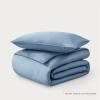 image:imageBare Home 100 Organic Cotton Sateen Duvet Cover Set  Full  400 Thread Count  Smooth Sateen Weave  Warm amp Luxurious  Duvet Cover Full Bering Sea06  Dusty Blue No Comforter