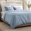 image:imageBare Home 100 Organic Cotton Sateen Duvet Cover Set  Full  400 Thread Count  Smooth Sateen Weave  Warm amp Luxurious  Duvet Cover Full Bering Sea06  Dusty Blue No Comforter
