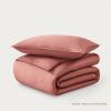 image:imageBare Home 100 Organic Cotton Sateen Duvet Cover Set  Full  400 Thread Count  Smooth Sateen Weave  Warm amp Luxurious  Duvet Cover Full Bering Sea09  Dusty Rose No Comforter