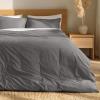 image:imageBare Home 100 Organic Cotton Full Duvet Cover Set  Crisp Percale Weave  Lightweight amp Breathable  Cooling Duvet Cover Set Full White02  Grey No Comforter